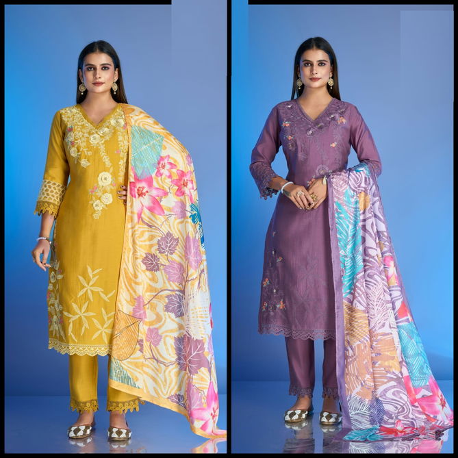 Aadvika By NSF Roman Silk Embroidery Readymade Suits Orders In India
